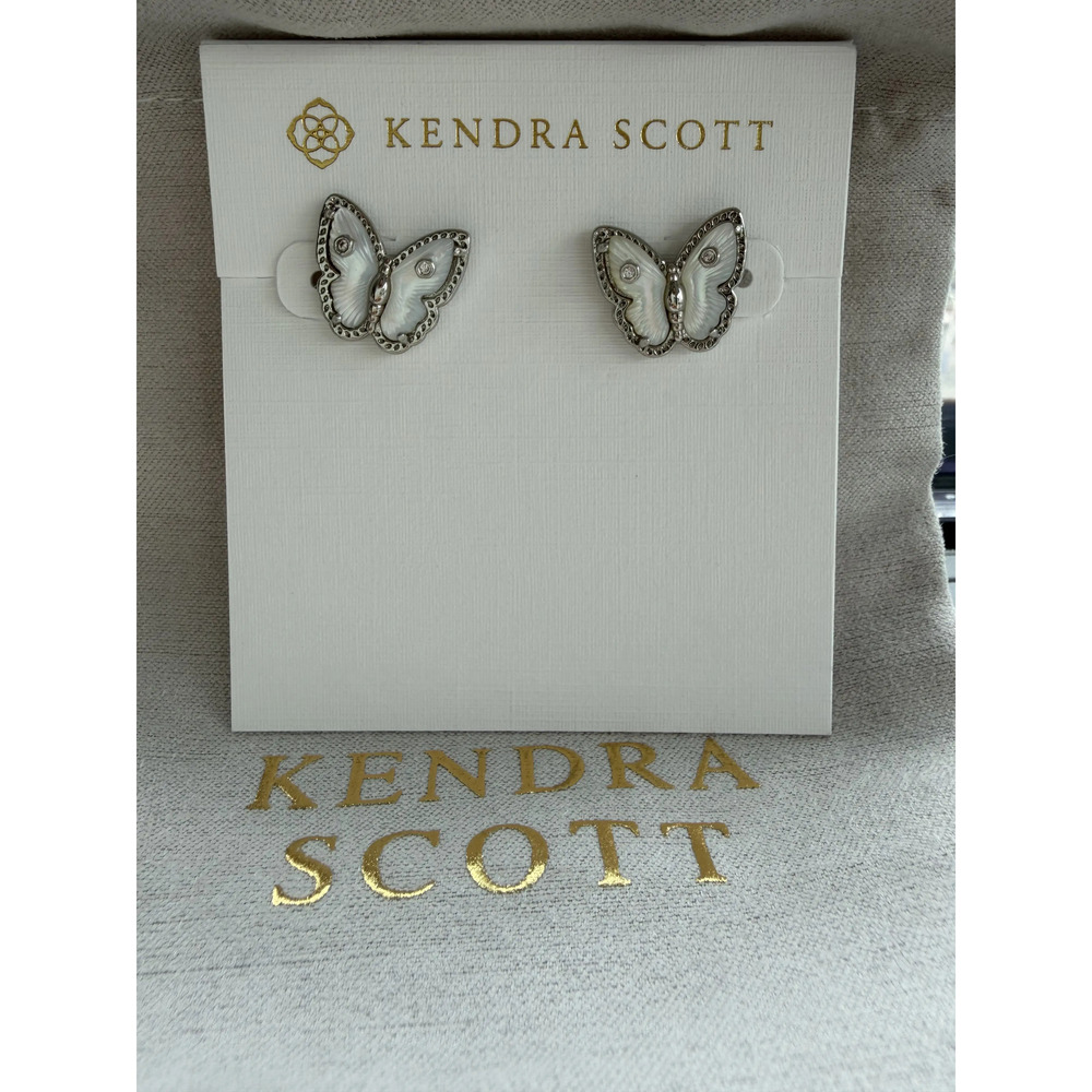 Kendra Scott White Butterfly Earrings